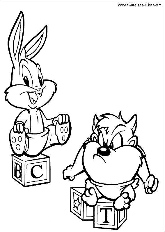 Baby Bugs & Taz color page Baby Looney Tunes color page cartoon characters coloring pages, color plate, coloring sheet,printable coloring picture