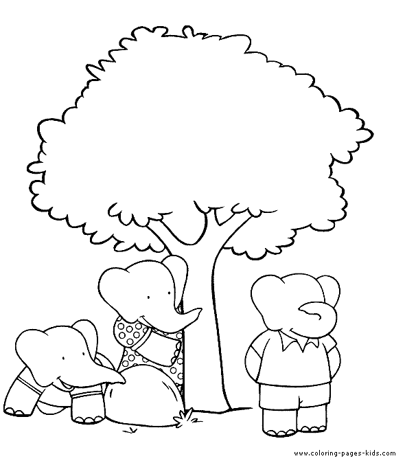 Babar color page cartoon characters coloring pages, color plate, coloring sheet,printable coloring picture