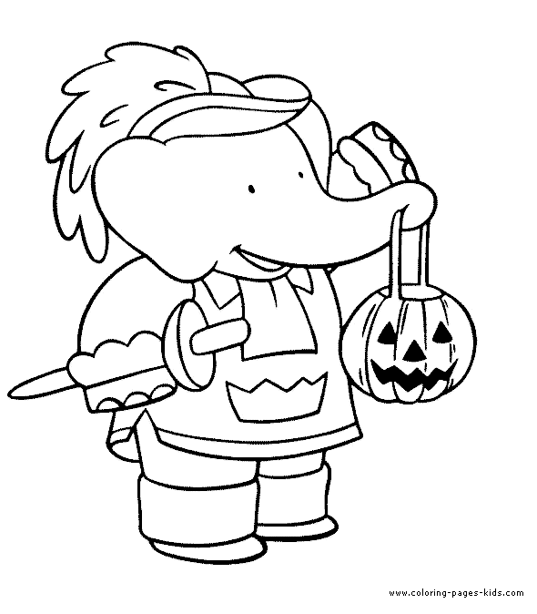 Babar color page cartoon characters coloring pages, color plate, coloring sheet,printable coloring picture