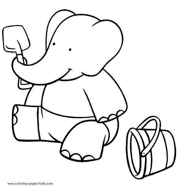 Babar color page cartoon characters coloring pages, color plate, coloring sheet,printable coloring picture