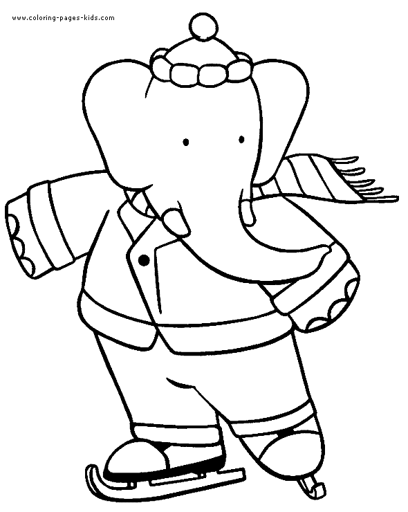 Babar color page cartoon characters coloring pages, color plate, coloring sheet,printable coloring picture