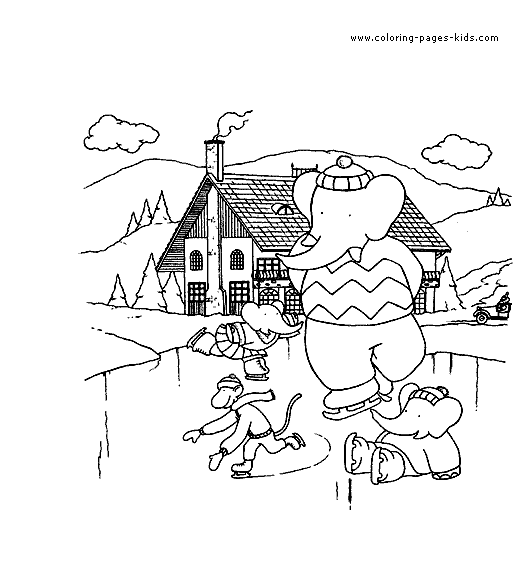 Babar color page cartoon characters coloring pages, color plate, coloring sheet,printable coloring picture