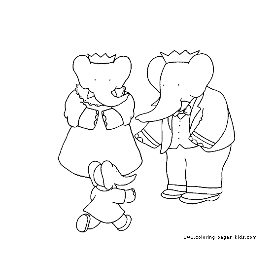 Babar color page cartoon characters coloring pages, color plate, coloring sheet,printable coloring picture