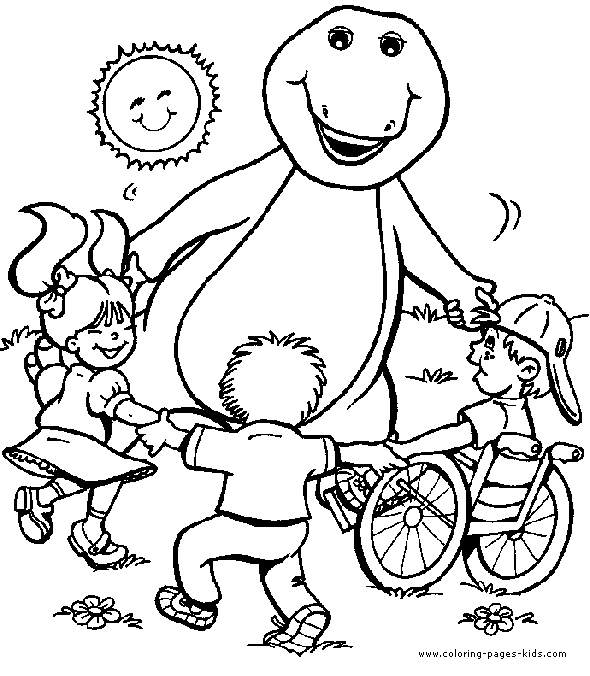 Barney color page cartoon characters coloring pages, color plate, coloring sheet,printable coloring picture