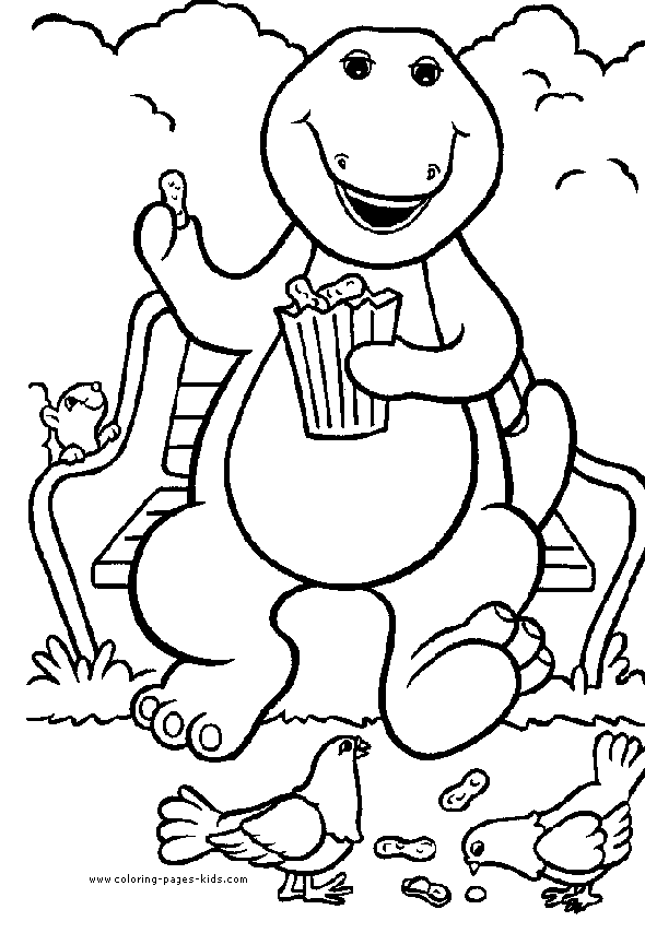 Barney color page cartoon characters coloring pages, color plate, coloring sheet,printable coloring picture