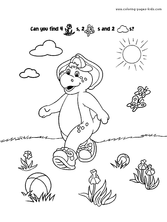 Barney color page cartoon characters coloring pages, color plate, coloring sheet,printable coloring picture