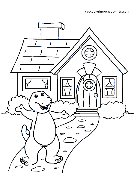 Barney color page cartoon characters coloring pages, color plate, coloring sheet,printable coloring picture