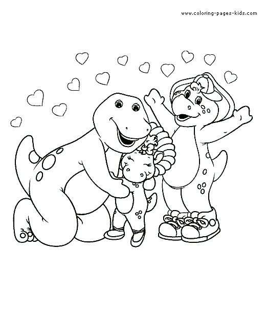 Barney color page - Coloring pages for kids - Cartoon characters ...