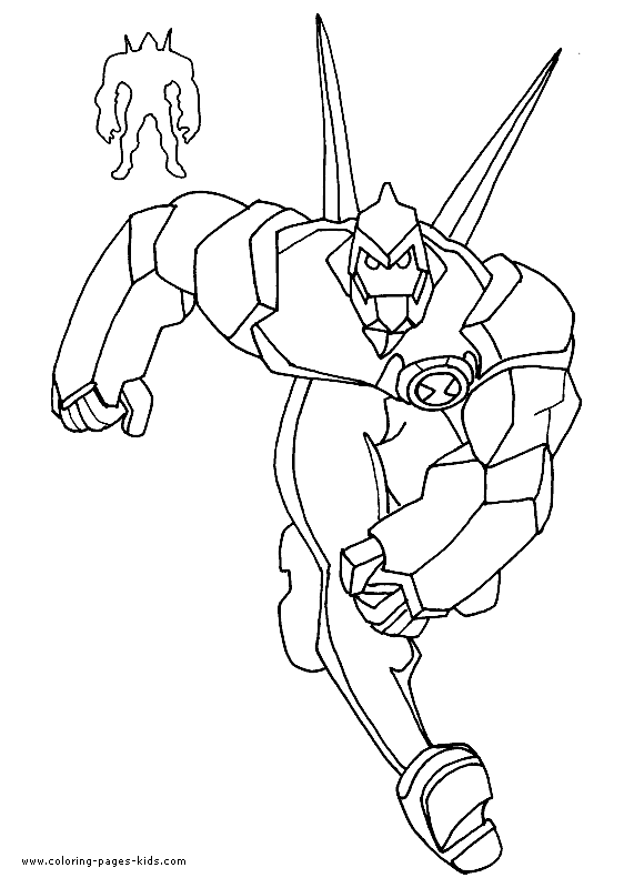 Ben 10 colouring page of Diamondhead