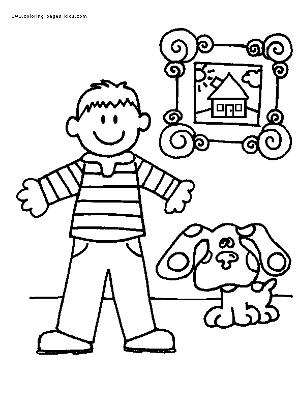 Blue's Clues color page, cartoon characters coloring pages, color plate, coloring sheet,printable coloring picture