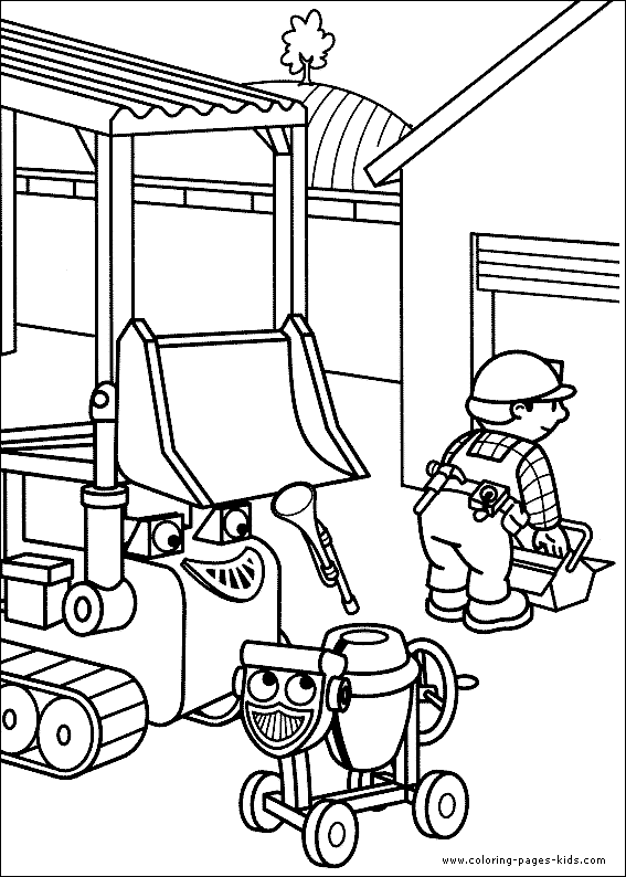 Bob the Builder color page, cartoon characters coloring pages, color plate, coloring sheet,printable coloring picture