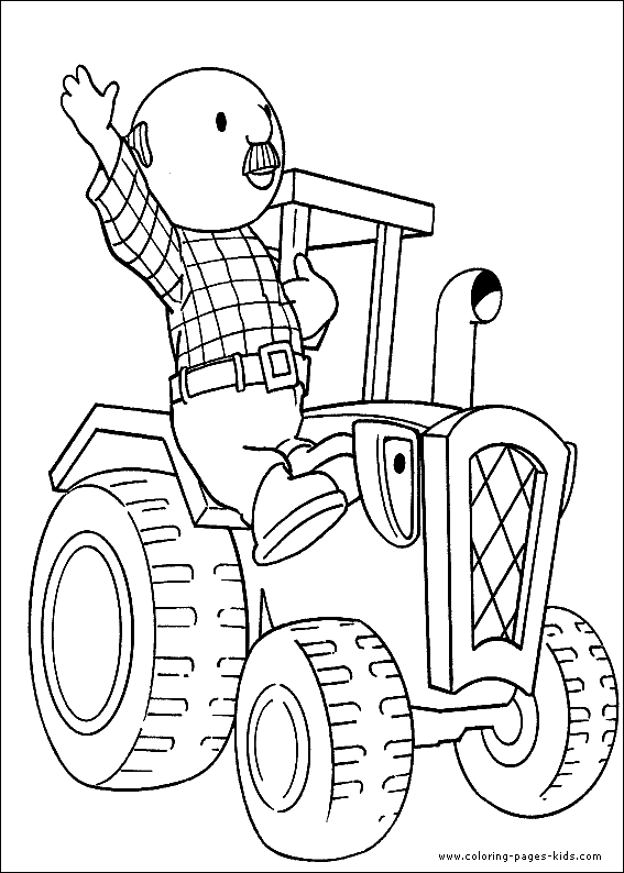 Bob the Builder color page, cartoon characters coloring pages, color plate, coloring sheet,printable coloring picture