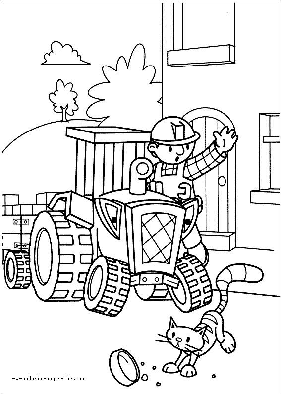 Bob the Builder color page, cartoon characters coloring pages, color plate, coloring sheet,printable coloring picture