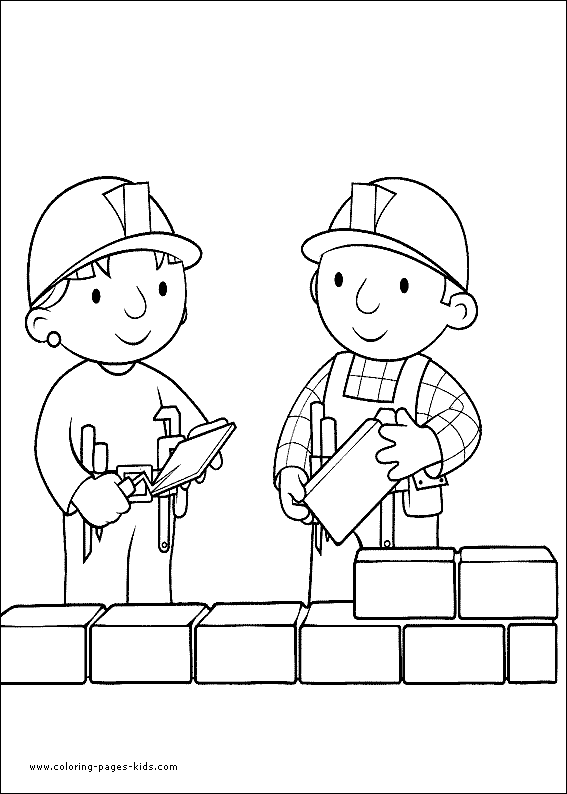 Bob the Builder color page, cartoon characters coloring pages, color plate, coloring sheet,printable coloring picture