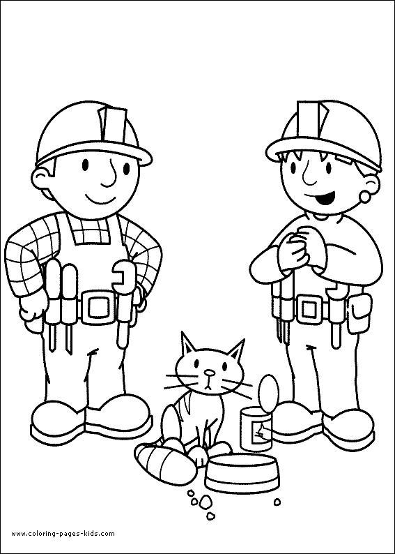 Bob the Builder color page, cartoon characters coloring pages, color plate, coloring sheet,printable coloring picture