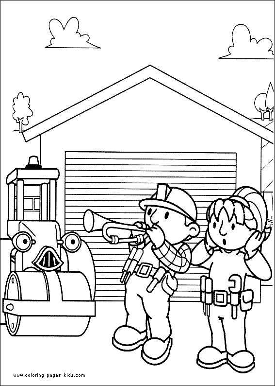 Bob the Builder color page, cartoon characters coloring pages, color plate, coloring sheet,printable coloring picture