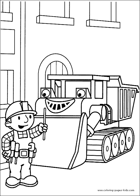 Bob the Builder color page, cartoon characters coloring pages, color plate, coloring sheet,printable coloring picture