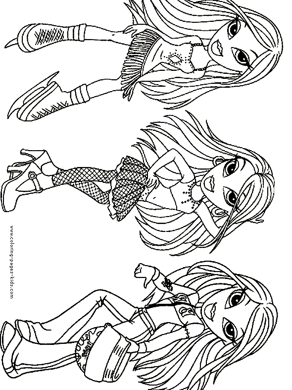 Bratz color page cartoon characters coloring pages, color plate, coloring sheet,printable coloring picture