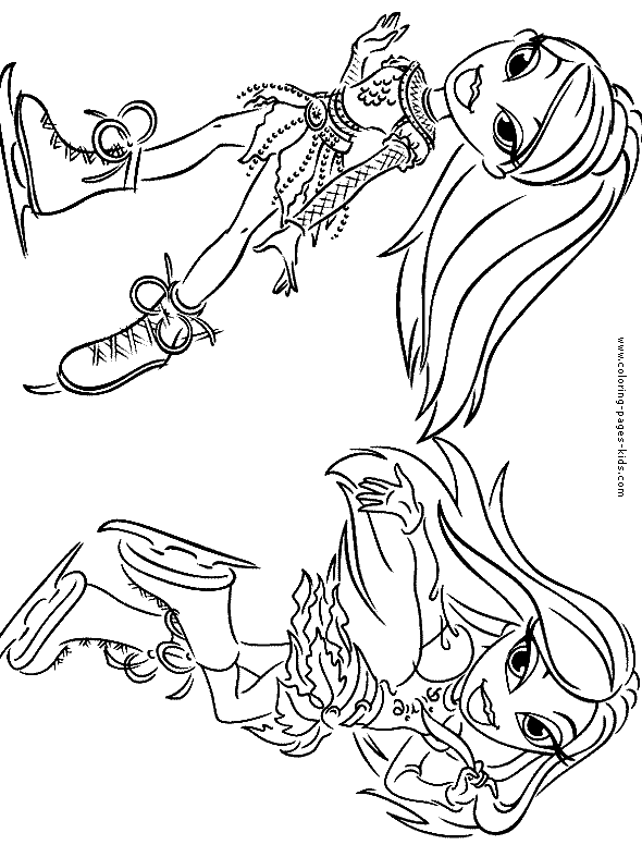 Bratz color page cartoon characters coloring pages, color plate, coloring sheet,printable coloring picture