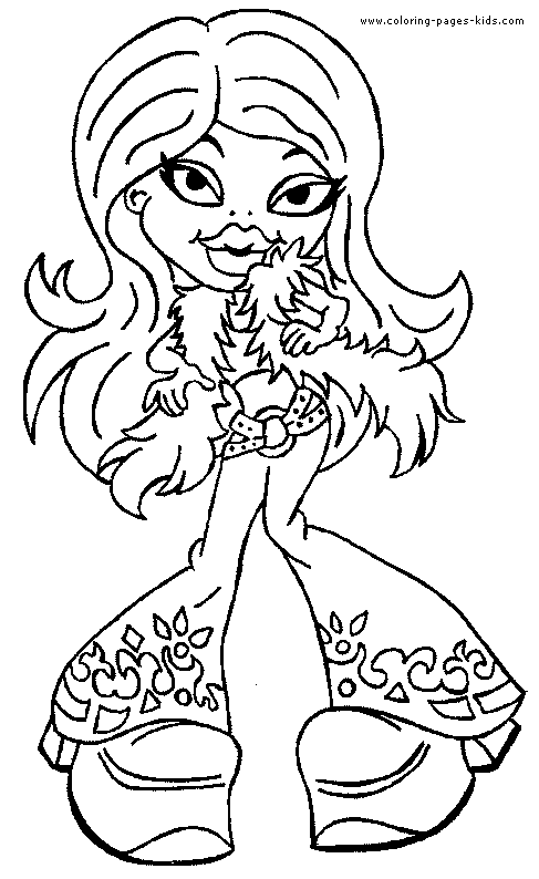 Bratz color page cartoon characters coloring pages, color plate, coloring sheet,printable coloring picture