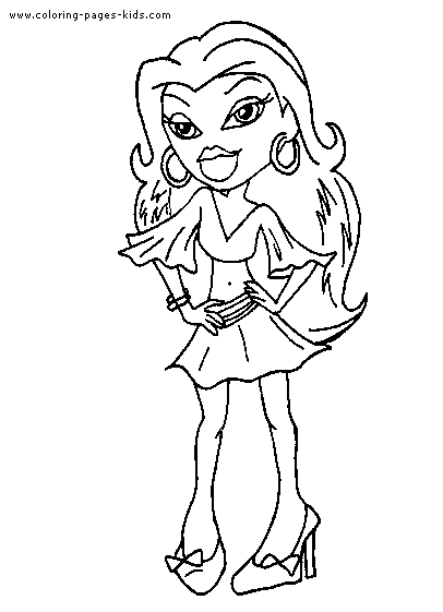 Bratz color page cartoon characters coloring pages, color plate, coloring sheet,printable coloring picture