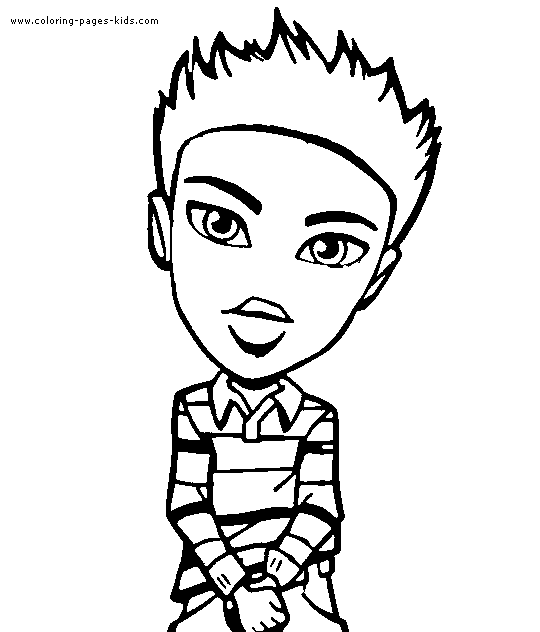 Bratz Boyz Bratz color page cartoon characters coloring pages, color plate, coloring sheet,printable coloring picture