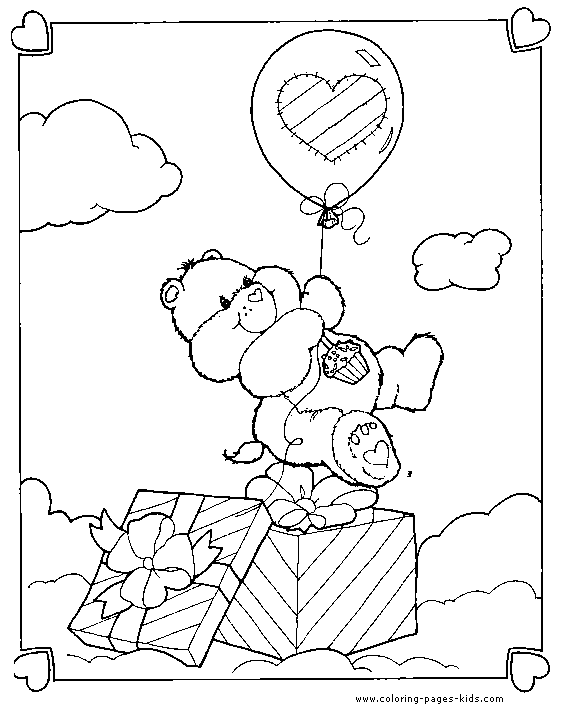 Birthday Care Bear coloring page