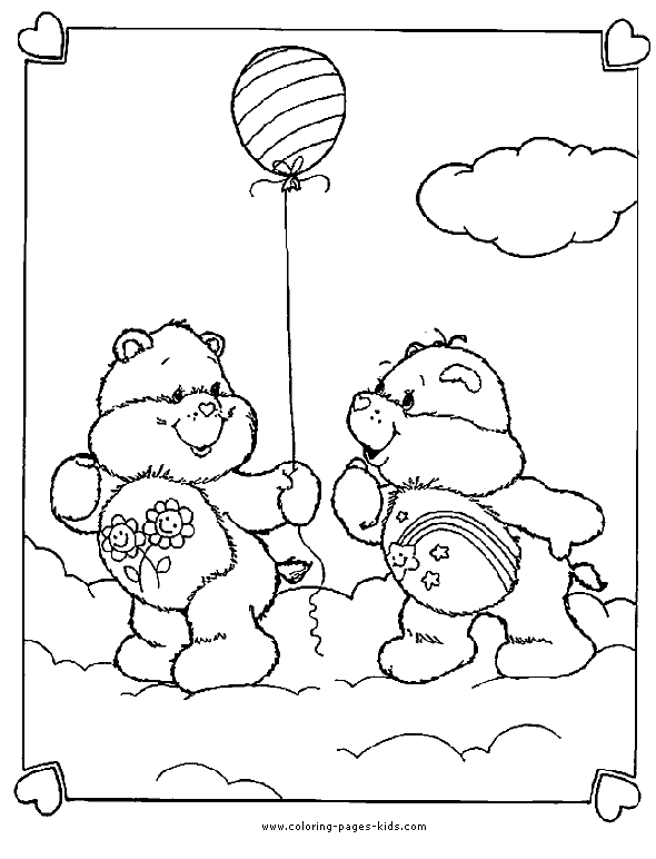 Friend bear and Wish Bear, Care Bears coloring sheet