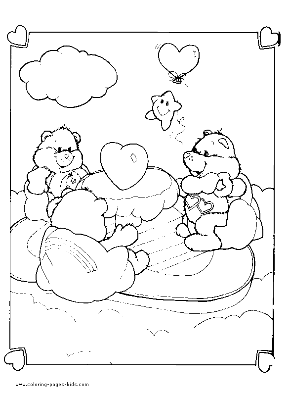 Care Bears free printable coloring page