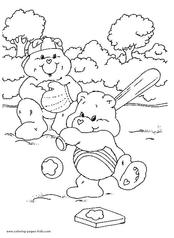 Care Bear Baseball coloring picture