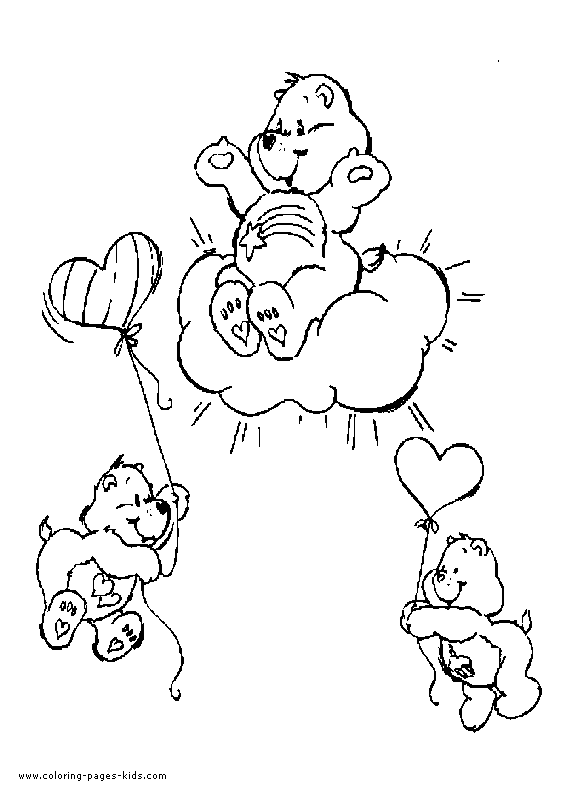 Three Care Bears colouring sheet