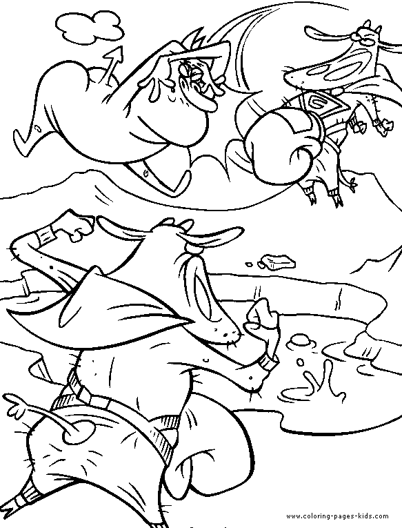 Cow and Chicken color page - Fun coloring pages for kids to print