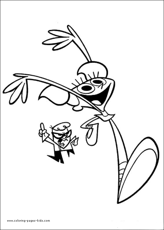 Dexter and Dee Dee Dexter's Laboratory color page cartoon characters coloring pages, color plate, coloring sheet,printable coloring picture