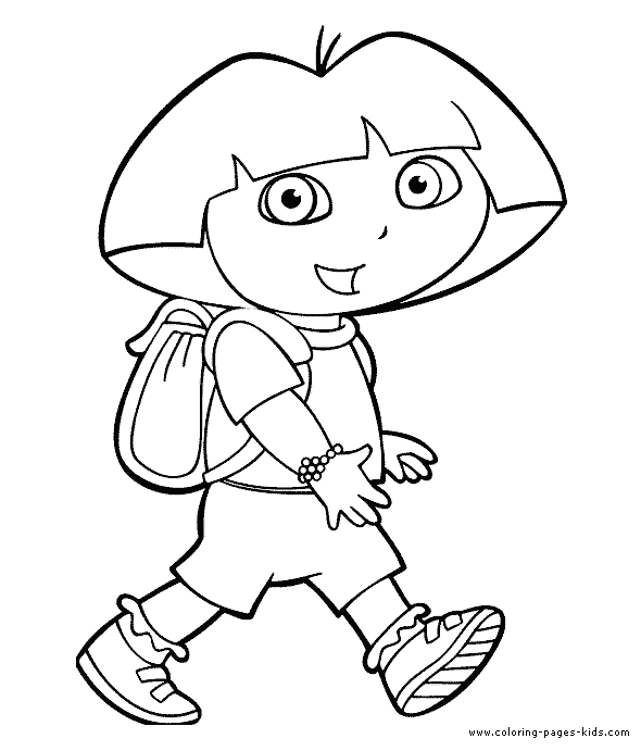 Dora the Explorer color page - Coloring pages for kids - Cartoon characters  coloring pages