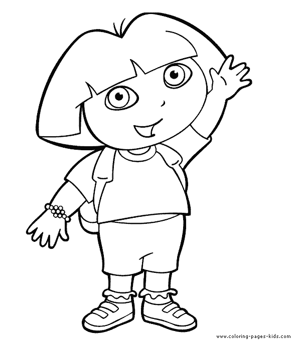 Dora the Explorer color page - cartoon coloring - Coloring pages for kids