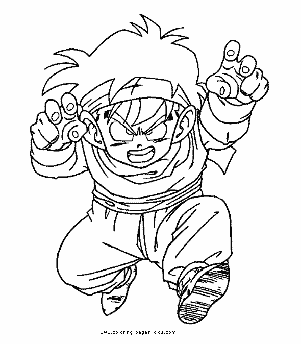 Dragon Ball Z color page, cartoon characters coloring pages, color plate, coloring sheet,printable coloring picture Gohan