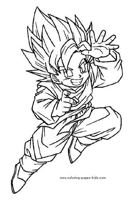 Dragon Ball Z color page, cartoon characters coloring pages, color plate, coloring sheet,printable coloring picture