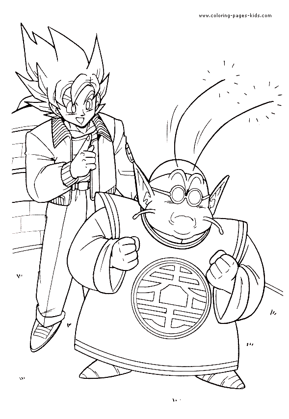 Dragon Ball Z color page Coloring pages for kids Cartoon characters