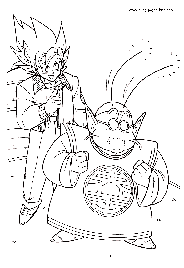 Dragon Ball Z color page, cartoon characters coloring pages, color plate, coloring sheet,printable coloring picture