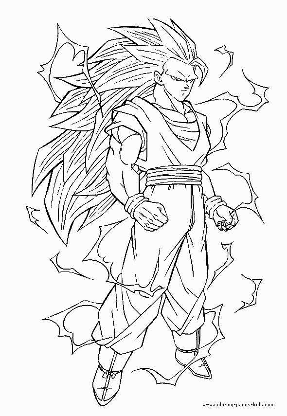 Dragon Ball Z color page, cartoon characters coloring pages, color plate, coloring sheet,printable coloring picture