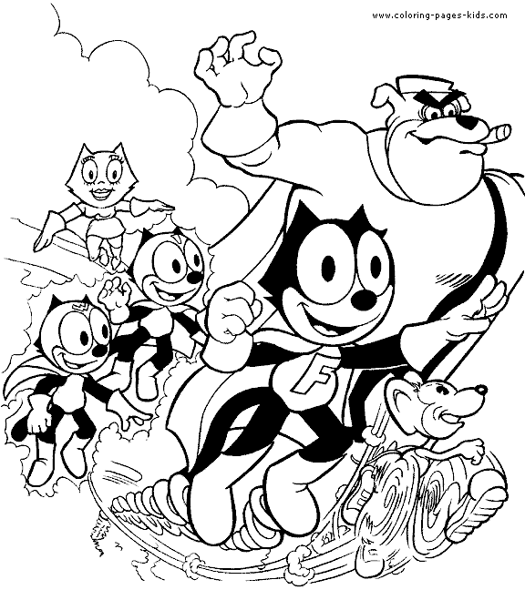 Felix the Cat color page, cartoon characters coloring pages, color plate, coloring sheet,printable coloring picture