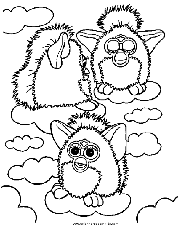 Furby color page, furbies cartoon characters coloring pages, color plate, coloring sheet,printable coloring picture