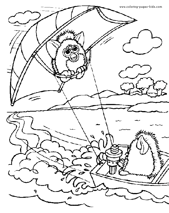 Furby color page, furbies cartoon characters coloring pages, color plate, coloring sheet,printable coloring picture