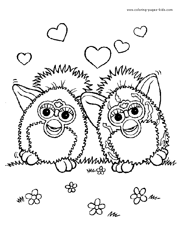 Furby color page, furbies cartoon characters coloring pages, color plate, coloring sheet,printable coloring picture