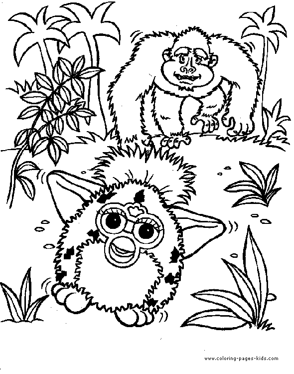 Furby color page, furbies cartoon characters coloring pages, color plate, coloring sheet,printable coloring picture