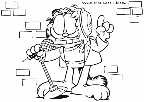 Garfield color page, cartoon characters coloring pages, color plate, coloring sheet,printable coloring picture