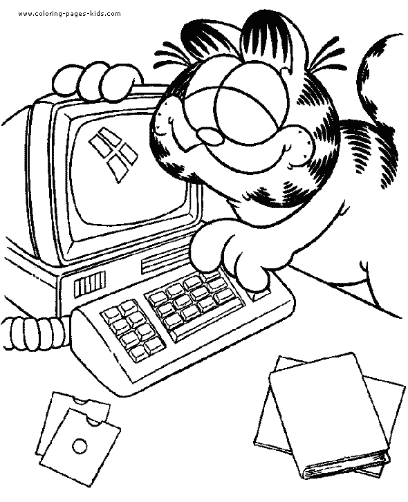 Garfield color page, cartoon characters coloring pages, color plate, coloring sheet,printable coloring picture