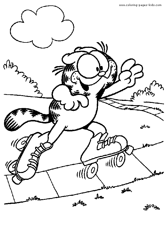 Garfield color page - Coloring pages for kids - Cartoon characters ...