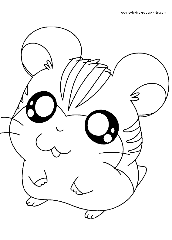 Hamtaro color page, cartoon characters coloring pages, color plate, coloring sheet,printable coloring picture