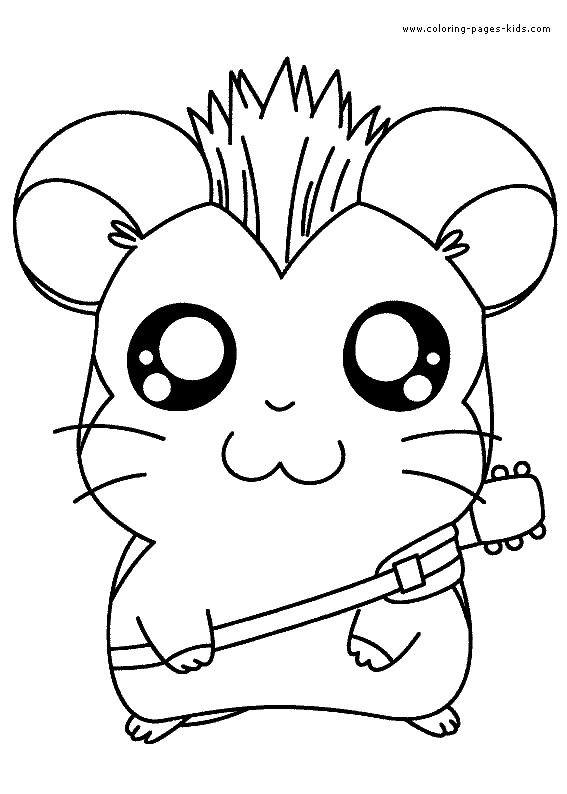 Hamtaro color page, cartoon characters coloring pages, color plate, coloring sheet,printable coloring picture
